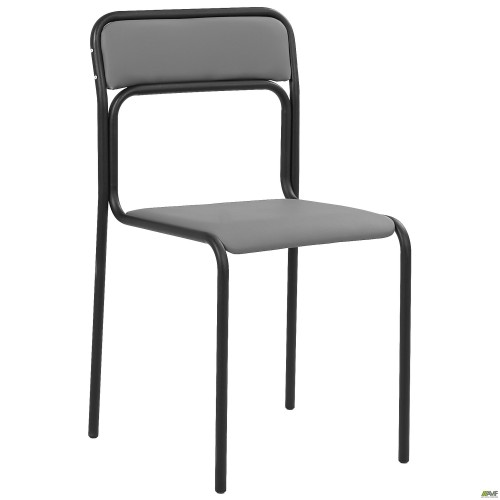 Askona chair, black frame, grey faux leather