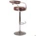Marquis hocker bar stool, chrome, Madras dk brown, T-shaped footrest