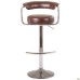 Marquis hocker bar stool, chrome, Madras dk brown, T-shaped footrest