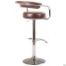 Marquis hocker bar stool, chrome, Madras dk brown, T-shaped footrest