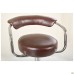 Marquis hocker bar stool, chrome, Madras dk brown, T-shaped footrest