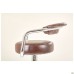Marquis hocker bar stool, chrome, Madras dk brown, T-shaped footrest