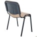 Iso chair, black frame, beige faux leather PVC