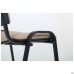 Iso chair, black frame, beige faux leather PVC