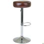 Rondo hocker bar stool, chrome, Madras dk brown, C-shaped footrest