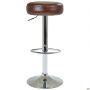 Rondo hocker bar stool, chrome, Madras dk brown, C-shaped footrest