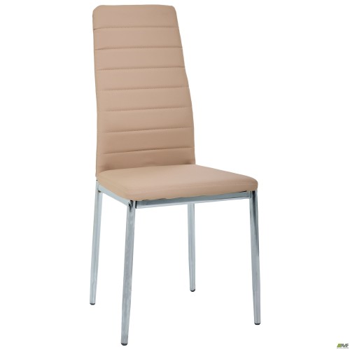Sicily chair, chrome, beige faux leather
