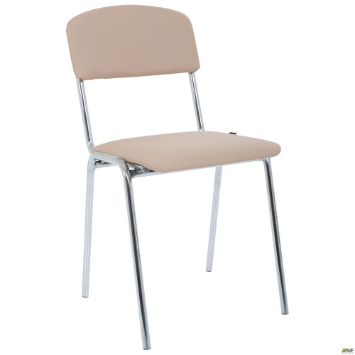 Master chair, chrome frame, beige faux leather