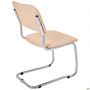 Quest chair, aluminum-color frame, beige faux leather