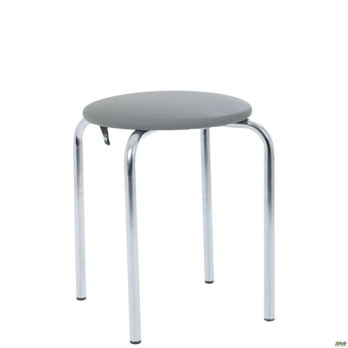 Stool Sofi chrome, grey faux leather
