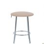 Stool Talli chrome, beige faux leather