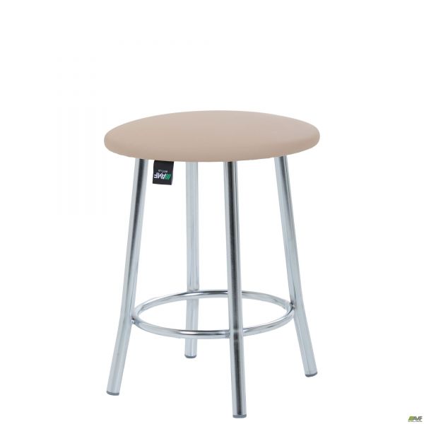 Stool Talli chrome, beige faux leather