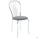 Vanessa chair, chrome frame, grey faux leather