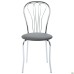 Vanessa chair, chrome frame, grey faux leather
