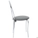 Vanessa chair, chrome frame, grey faux leather