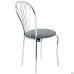 Vanessa chair, chrome frame, grey faux leather