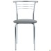 Markos chair, chrome frame, grey faux leather