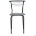 Markos chair, black frame, grey faux leather