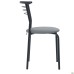 Markos chair, black frame, grey faux leather