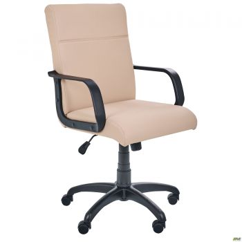 Favorite plastic executive chair, beige faux leather