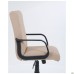 Favorite plastic executive chair, beige faux leather