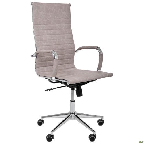 Slim HB Chrome Chair, Tilt – Wax Light Grey