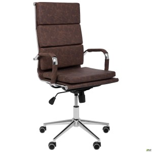 Крiсло Slim FX HB Хром Tilt WAX Coffee