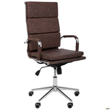 Крiсло Slim FX HB Хром Tilt WAX Coffee