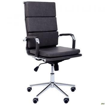 Крiсло Slim FX HB Хром Tilt WAX Black Grey