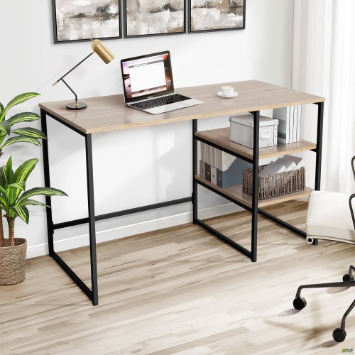 Jet JT1200 computer desk (1187x550x750H) black/Oak Sonoma