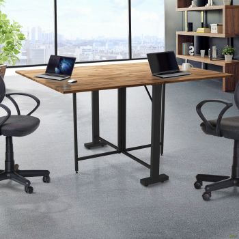 Fold 2 FL2 1400 folding table (1380/210x1000x750H) black/Oak Livorno