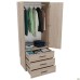 City-902 wardrobe, two doors, 3 drawers (760x500x1930H) Sonoma Oak