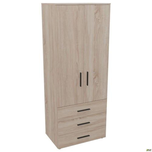 City-902 wardrobe, two doors, 3 drawers (760x500x1930H) Sonoma Oak