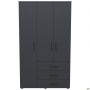 Шафа гардеробна City-903L три двері 3 шухляди (1120х500х1930Н) Антрацит