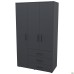 Шафа гардеробна City-903L три двері 3 шухляди (1120х500х1930Н) Антрацит