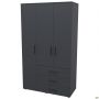 Шафа гардеробна City-903L три двері 3 шухляди (1120х500х1930Н) Антрацит