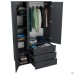 Шафа гардеробна City-903L три двері 3 шухляди (1120х500х1930Н) Антрацит