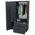 Шафа гардеробна City-903L три двері 3 шухляди (1120х500х1930Н) Антрацит