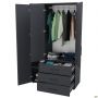 Шафа гардеробна City-903L три двері 3 шухляди (1120х500х1930Н) Антрацит