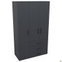 Шафа гардеробна City-903L три двері 3 шухляди (1120х500х1930Н) Антрацит