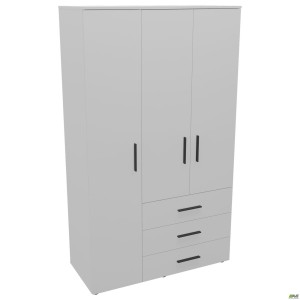 Шафа гардеробна City-903L три двері 3 шухляди (1120х500х1930Н) Білий