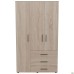 Шкаф гардеробный City-903L три двери 3 ящика (1120х500х1930Н) Дуб Сонома