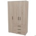 Шкаф гардеробный City-903L три двери 3 ящика (1120х500х1930Н) Дуб Сонома