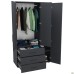 Шафа гардеробна City-903R три двері 3 шухляди (1120х500х1930Н) Антрацит