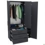 Шафа гардеробна City-903R три двері 3 шухляди (1120х500х1930Н) Антрацит