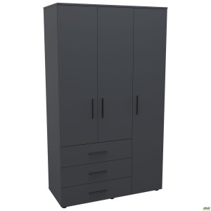 Шафа гардеробна City-903R три двері 3 шухляди (1120х500х1930Н) Антрацит