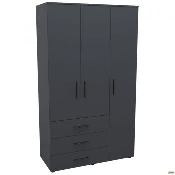 Шафа гардеробна City-903R три двері 3 шухляди (1120х500х1930Н) Антрацит