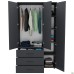 Шафа гардеробна City-903R три двері 3 шухляди (1120х500х1930Н) Антрацит