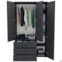 Шафа гардеробна City-903R три двері 3 шухляди (1120х500х1930Н) Антрацит