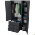 Шафа гардеробна City-903R три двері 3 шухляди (1120х500х1930Н) Антрацит